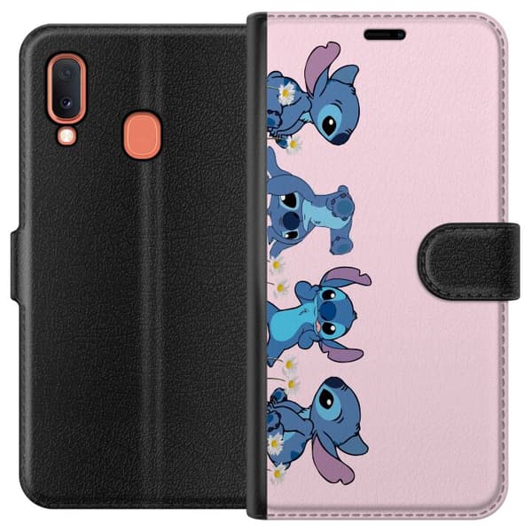 Samsung Galaxy A20e Lommeboketui  Stitch Ler & Leker – Perfekt for Mobildeksler eller Postere