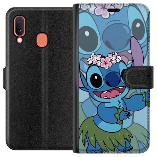 Samsung Galaxy A20e Tegnebogsetui Stitch under Stjernerne - Magisk Anime-stil