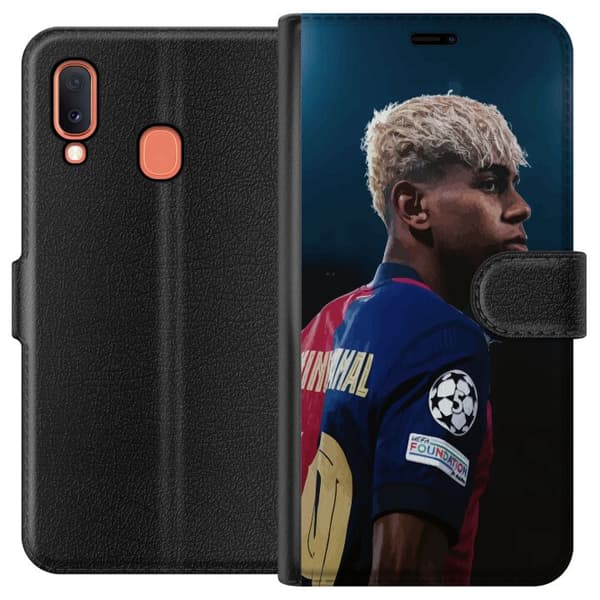 Samsung Galaxy A20e Tegnebogsetui Lamine Yamal - Barcelonas Wunderkind i fokus