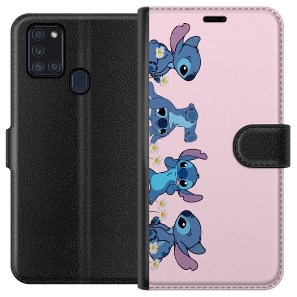 Samsung Galaxy A21s Tegnebogsetui  Stitch Grin & Leg – Perfekt til Telefoncovers eller Plakater