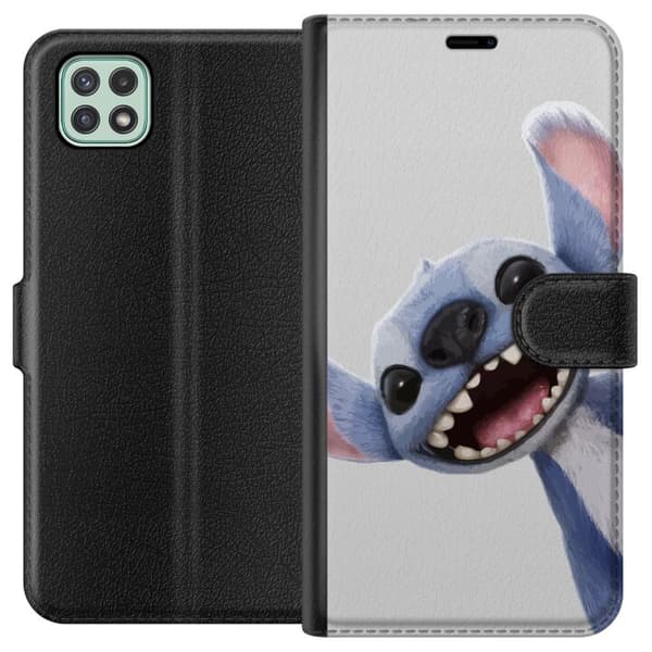 Samsung Galaxy A22 5G Tegnebogsetui Stitch i fart - Kawaii-design til fans & børn