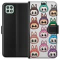 Pikkukuva 1 / 3: Samsung Galaxy A22 5G Lompakkokotelo Labubu Macaron Monster - Söpö Keräilyfiguuri Tyylillä
