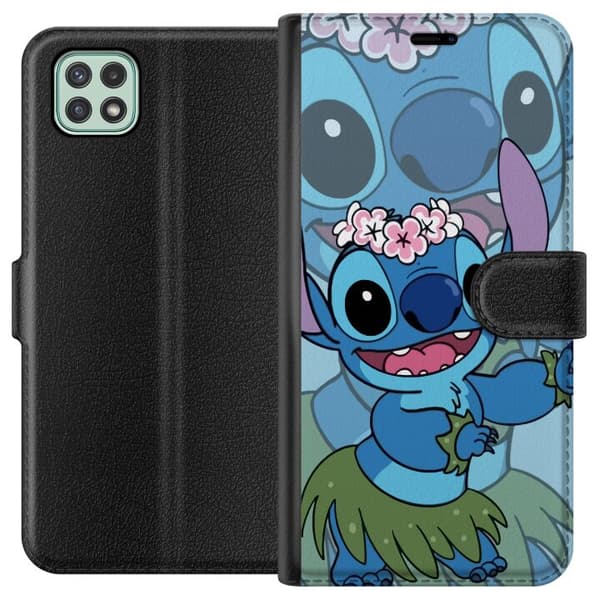 Samsung Galaxy A22 5G Tegnebogsetui Stitch under Stjernerne - Magisk Anime-stil
