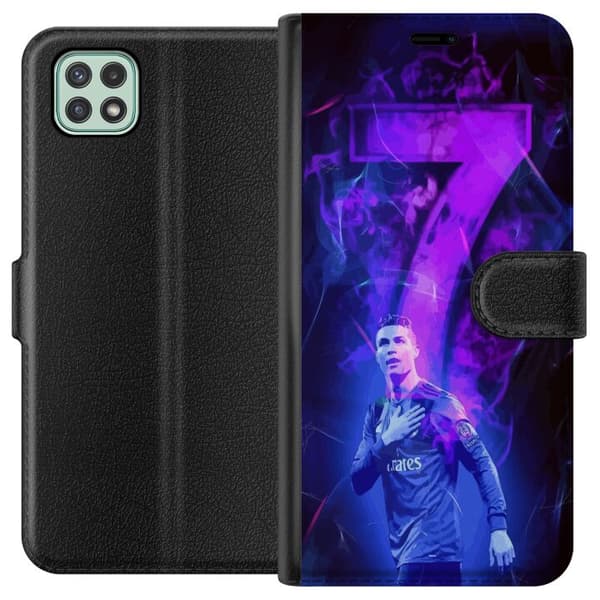 Samsung Galaxy A22 5G Tegnebogsetui Ronaldo 7 - Fodboldlegende i Handling for Fans