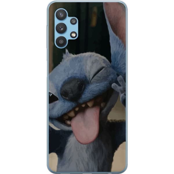 Samsung Galaxy A32 5G Gennemsigtig cover Stitch Sød Alien - Blå Favorit fra Ydre Rummet