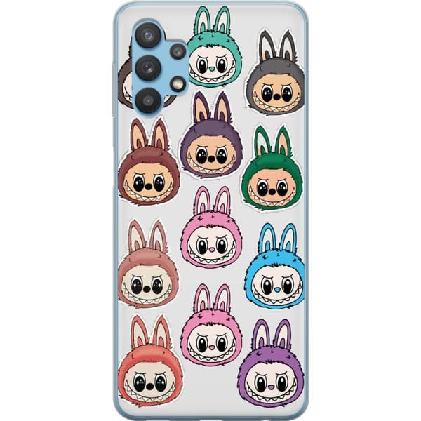 Samsung Galaxy A32 5G Gennemsigtig cover Labubu Macaron Monster - Nuttet Samlefigur med Stil