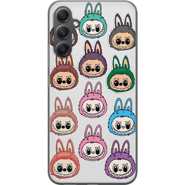 Samsung Galaxy A25 Läpinäkyvä kuori Labubu Macaron Monster - Söpö Keräilyfiguuri Tyylillä