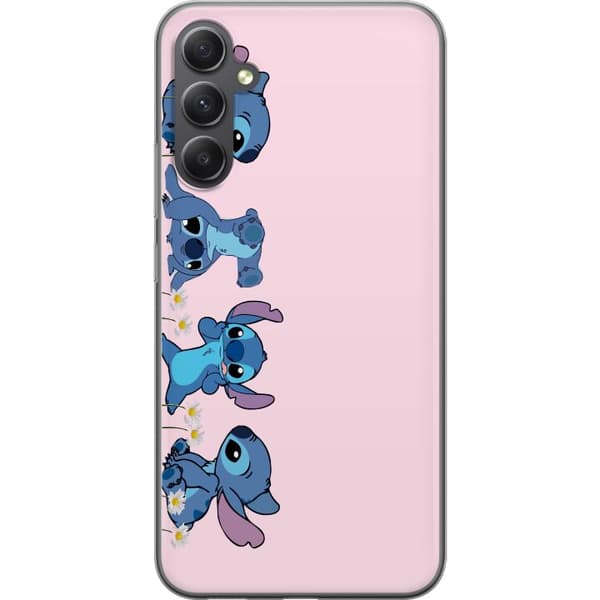 Samsung Galaxy A25 Genomskinligt Skal Stitch Skratt & Bus – Perfekt för Mobilskal eller Poster