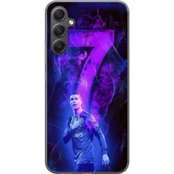 Samsung Galaxy A25 Läpinäkyvä kuori Ronaldo 7 - Jalkapallolegenda Toiminnassa Fanien Puolesta