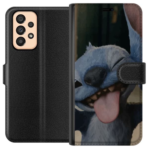 Samsung Galaxy A33 5G Tegnebogsetui Stitch Sød Alien - Blå Favorit fra Ydre Rummet