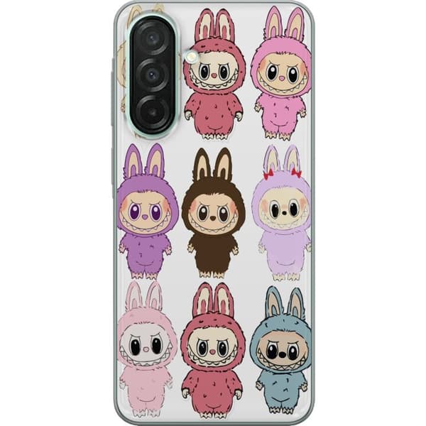 Samsung Galaxy A26 Genomskinligt Skal Labubu Pink Monster – Popkonst med Kawaii-touch