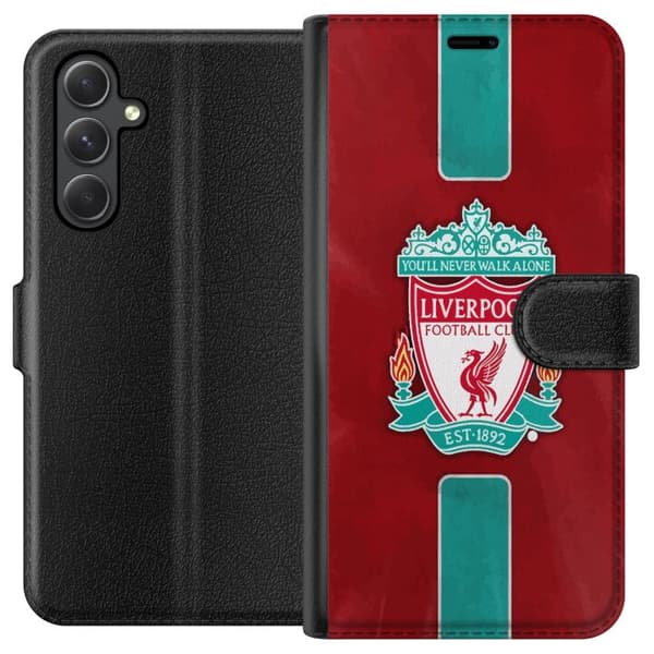 Samsung Galaxy A35 Tegnebogsetui Liverpool FC - Klassisk Fodboldstolthed i Rødt