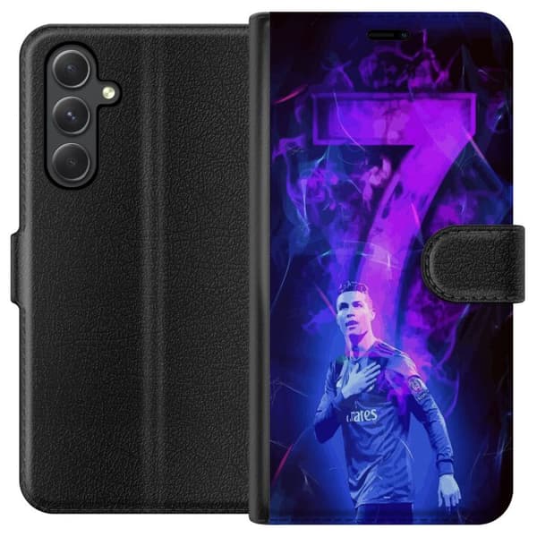 Samsung Galaxy A35 Tegnebogsetui Ronaldo 7 - Fodboldlegende i Handling for Fans