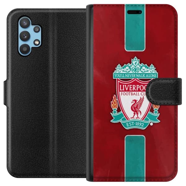 Samsung Galaxy A32 5G Lompakkokotelo Liverpool FC - Klassinen jalkapallourheilu Punaisena