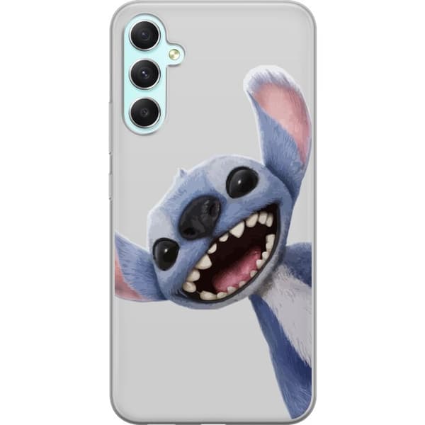 Samsung Galaxy A34 Gjennomsiktig deksel Stitch i Fart - Kawaii Design for Fans & Barn
