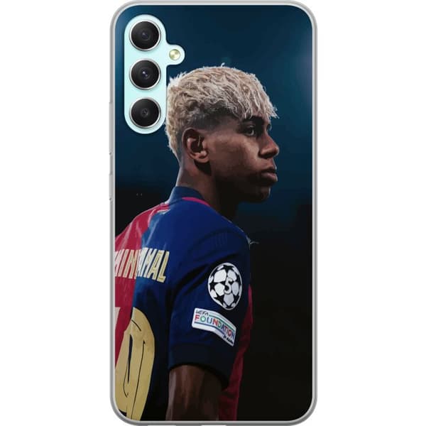 Samsung Galaxy A34 Läpinäkyvä kuori Lamine Yamal - Barcelonan ihmelapsi fokuksessa
