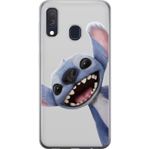 Samsung Galaxy A40 Gennemsigtig cover Stitch i fart - Kawaii-design til fans & børn