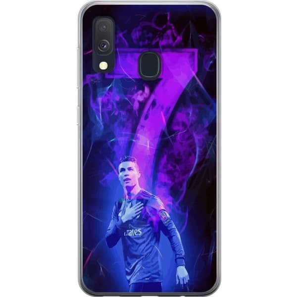 Samsung Galaxy A40 Gennemsigtig cover Ronaldo 7 - Fodboldlegende i Handling for Fans