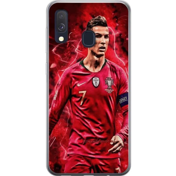 Samsung Galaxy A40 Läpinäkyvä kuori Ronaldon Taidot - CR7 Suunnittelu Aidolle Kannattajalle