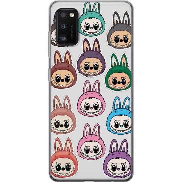 Samsung Galaxy A41 Läpinäkyvä kuori Labubu Macaron Monster - Söpö Keräilyfiguuri Tyylillä