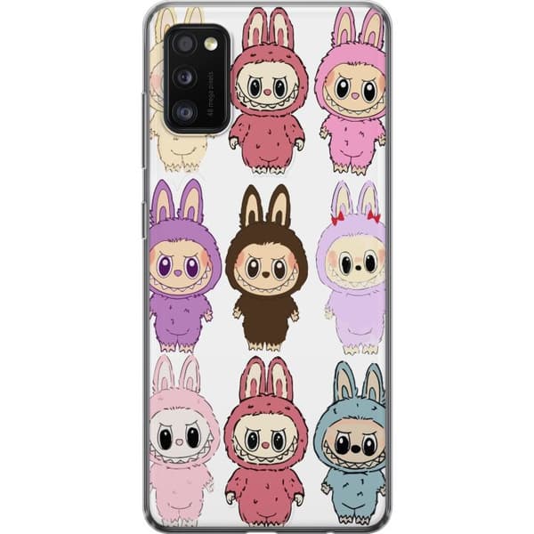 Samsung Galaxy A41 Läpinäkyvä kuori Labubu Pink Monster - Popkulttuuri Kawaii-kosketuksella