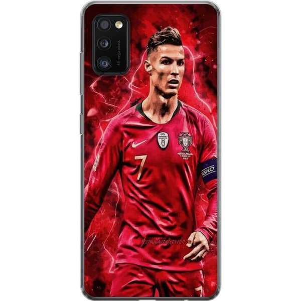 Samsung Galaxy A41 Läpinäkyvä kuori Ronaldon Taidot - CR7 Suunnittelu Aidolle Kannattajalle