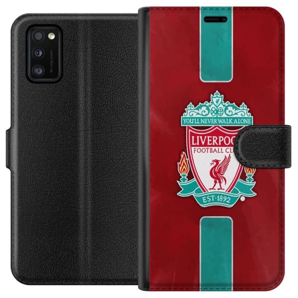 Samsung Galaxy A41 Lompakkokotelo Liverpool FC - Klassinen jalkapallourheilu Punaisena