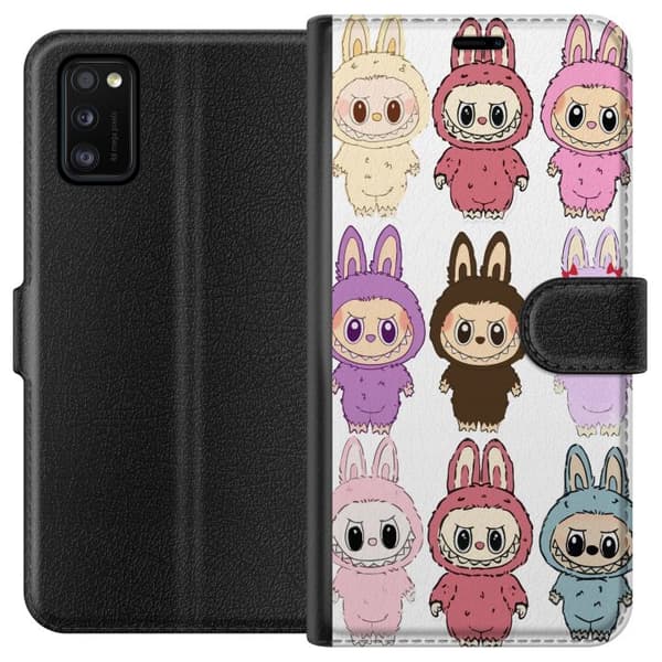 Samsung Galaxy A41 Lompakkokotelo Labubu Pink Monster - Popkulttuuri Kawaii-kosketuksella