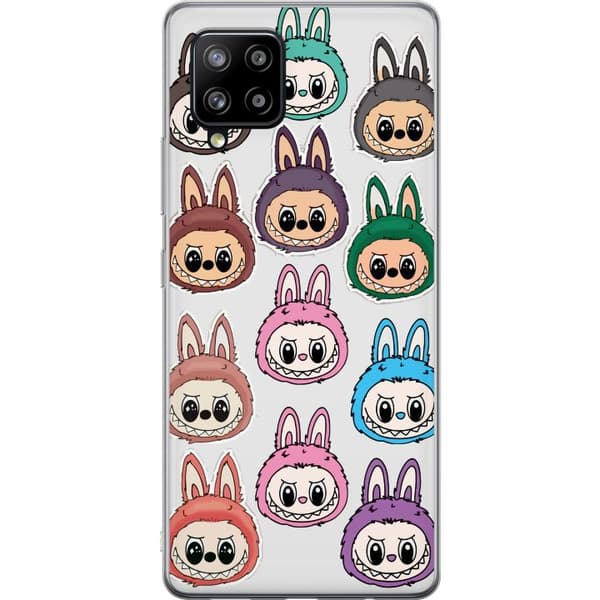 Samsung Galaxy A42 5G Gennemsigtig cover Labubu Macaron Monster - Nuttet Samlefigur med Stil