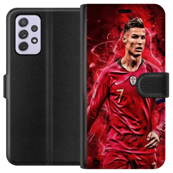Samsung Galaxy A52s 5G Lompakkokotelo Ronaldon Taidot - CR7 Suunnittelu Aidolle Kannattajalle