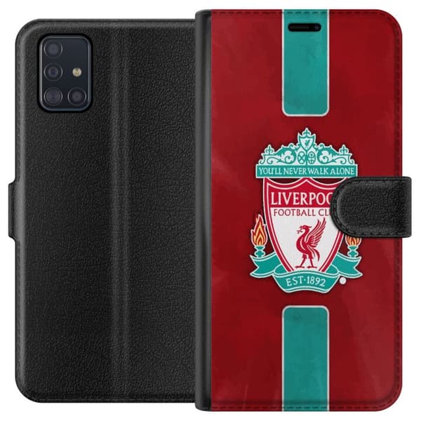 Samsung Galaxy A51 Tegnebogsetui Liverpool FC - Klassisk Fodboldstolthed i Rødt