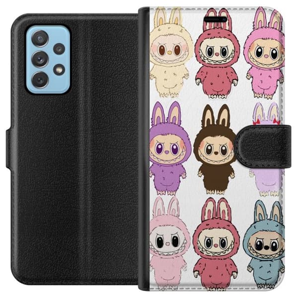 Samsung Galaxy A52 5G Tegnebogsetui Labubu Pink Monster - Popkunst med Kawaii-touch