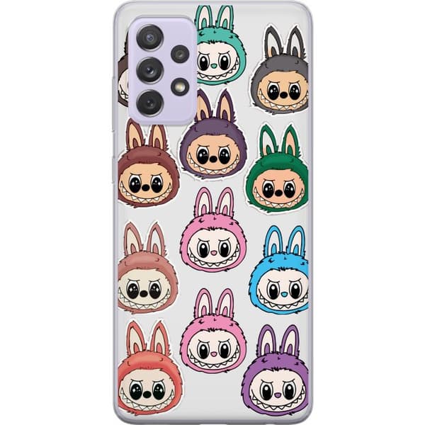Samsung Galaxy A52s 5G Gennemsigtig cover Labubu Macaron Monster - Nuttet Samlefigur med Stil