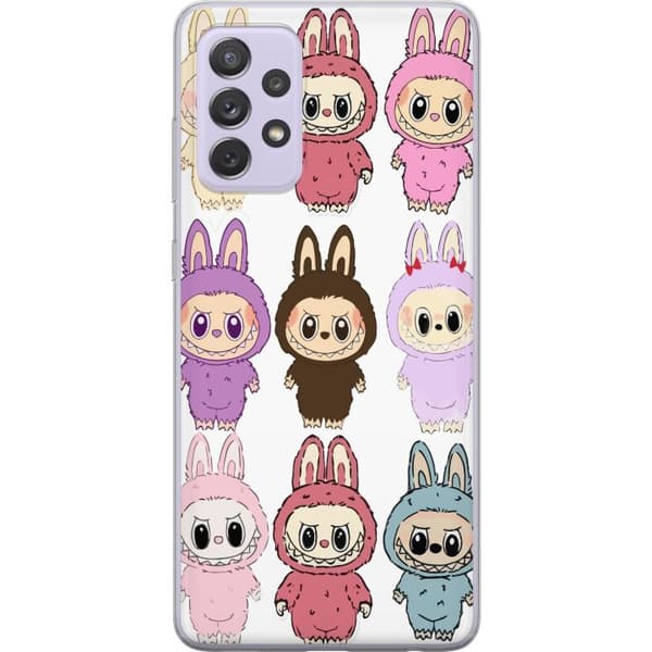 Samsung Galaxy A52s 5G Gennemsigtig cover Labubu Pink Monster - Popkunst med Kawaii-touch
