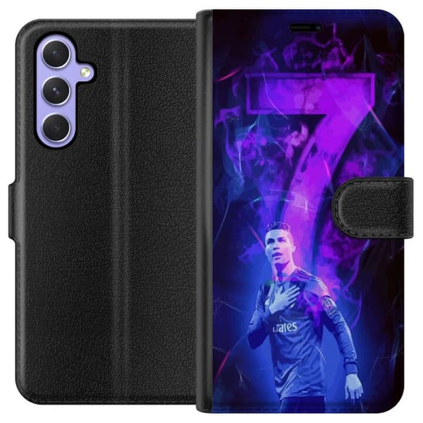 Samsung Galaxy A54 Plånboksfodral Ronaldo 7 – Fotbollslegend i Action för Fans