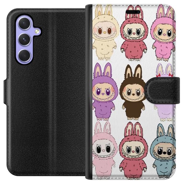 Samsung Galaxy A54 Tegnebogsetui Labubu Pink Monster - Popkunst med Kawaii-touch