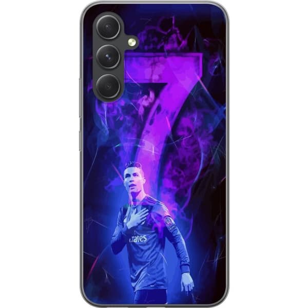 Samsung Galaxy A55 Läpinäkyvä kuori Ronaldo 7 - Jalkapallolegenda Toiminnassa Fanien Puolesta