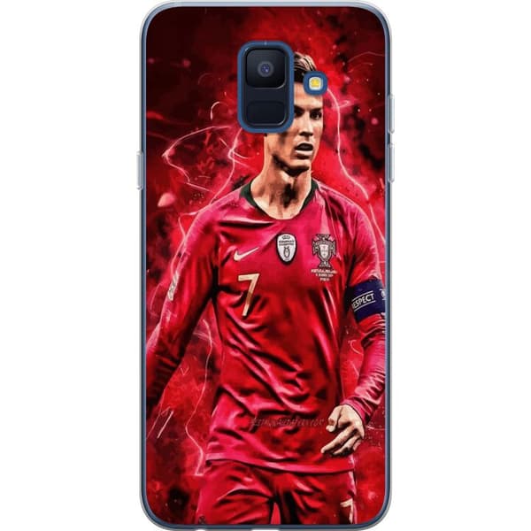 Samsung Galaxy A6 (2018) Läpinäkyvä kuori Ronaldon Taidot - CR7 Suunnittelu Aidolle Kannattajalle