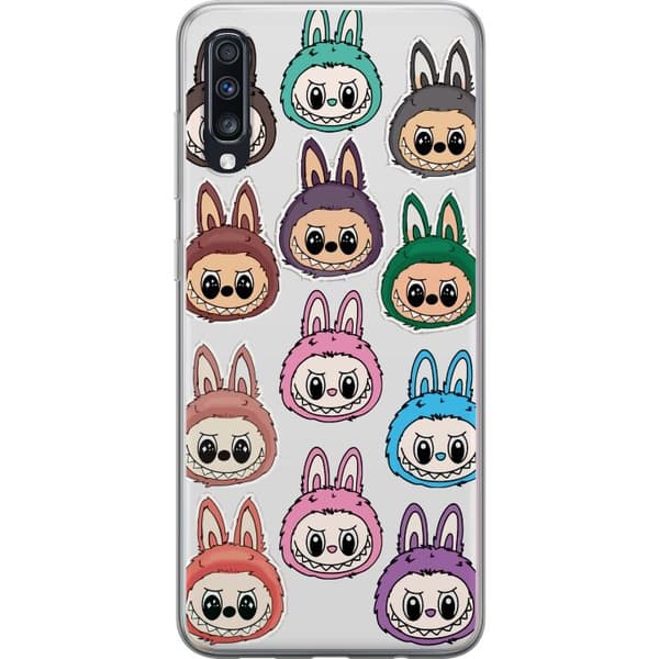 Samsung Galaxy A70 Läpinäkyvä kuori Labubu Macaron Monster - Söpö Keräilyfiguuri Tyylillä