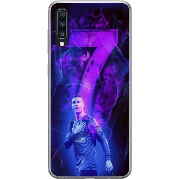 Samsung Galaxy A70 Gjennomsiktig deksel Ronaldo 7 - Fotballlegenden i Aksjon for Fans