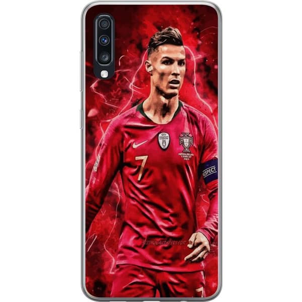 Samsung Galaxy A70 Läpinäkyvä kuori Ronaldon Taidot - CR7 Suunnittelu Aidolle Kannattajalle