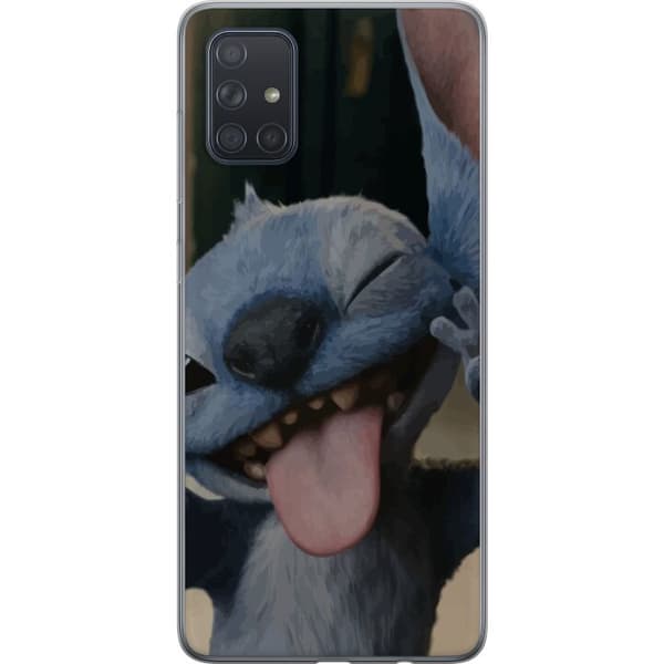Samsung Galaxy A71 Läpinäkyvä kuori Stitch Söpö Alien - Sininen Suosikki Ulkoavaruudesta