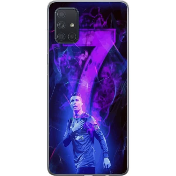 Samsung Galaxy A71 Läpinäkyvä kuori Ronaldo 7 - Jalkapallolegenda Toiminnassa Fanien Puolesta