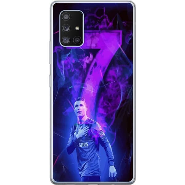 Samsung Galaxy A71 5G Läpinäkyvä kuori Ronaldo 7 - Jalkapallolegenda Toiminnassa Fanien Puolesta