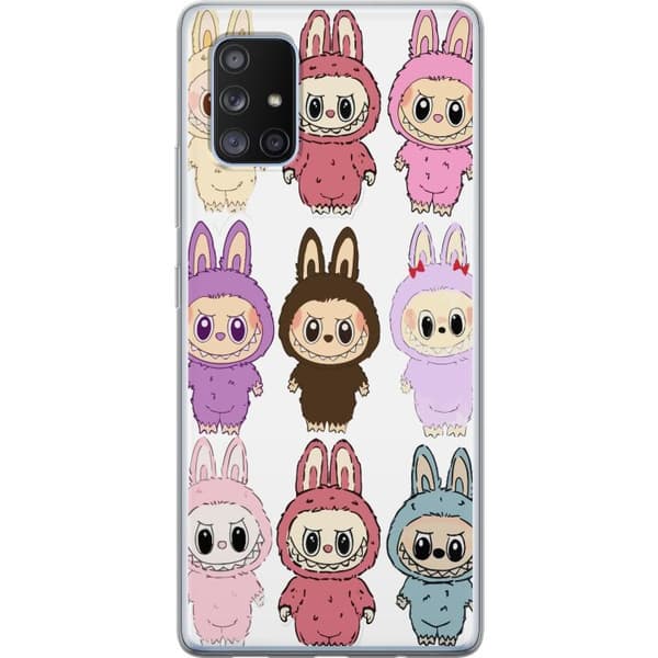 Samsung Galaxy A71 5G Läpinäkyvä kuori Labubu Pink Monster - Popkulttuuri Kawaii-kosketuksella
