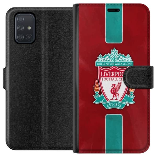 Samsung Galaxy A71 Lompakkokotelo Liverpool FC - Klassinen jalkapallourheilu Punaisena