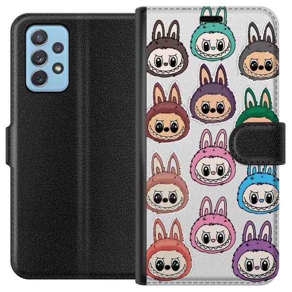 Samsung Galaxy A72 5G Tegnebogsetui Labubu Macaron Monster - Nuttet Samlefigur med Stil