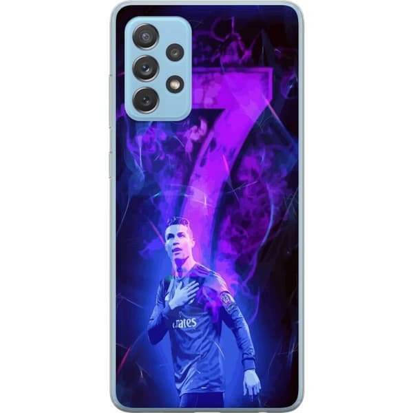 Samsung Galaxy A72 5G Läpinäkyvä kuori Ronaldo 7 - Jalkapallolegenda Toiminnassa Fanien Puolesta