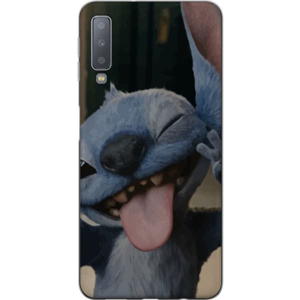 Samsung Galaxy A7 (2018) Läpinäkyvä kuori Stitch Söpö Alien - Sininen Suosikki Ulkoavaruudesta