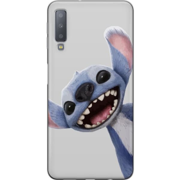 Samsung Galaxy A7 (2018) Läpinäkyvä kuori Stitch liikkeessä - Kawaii-suunnittelu faneille ja lapsille